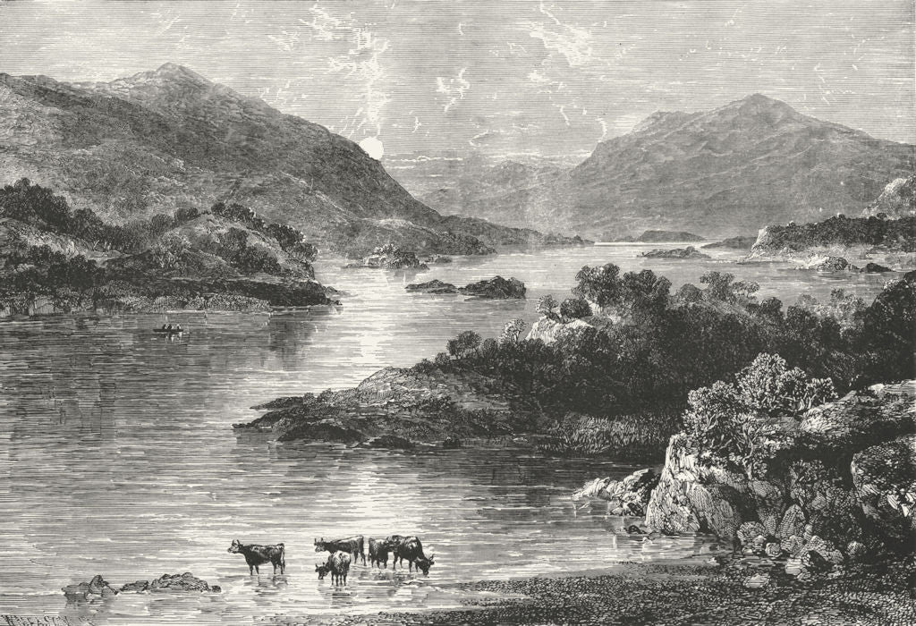 IRELAND. Upper lake Killarney 1888 old antique vintage print picture